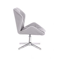 Kosmetická židle MILANO MAX na stříbrném kříži - šedá