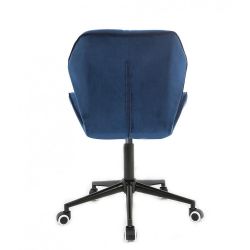 Kosmetická židle MILANO MAX VELUR na černé podstavě s kolečky - modrá