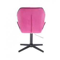Kosmetická židle MILANO MAX VELUR na černém kříži - růžová