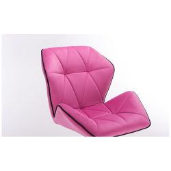 Kosmetická židle MILANO MAX VELUR na černém kříži - růžová
