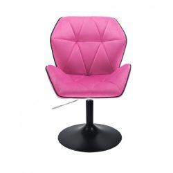 Kosmetická židle MILANO MAX VELUR na černém talíři - růžová