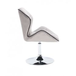 Kosmetická židle MILANO MAX VELUR na stříbrném talíři - šedá