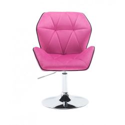 Kosmetická židle MILANO MAX VELUR na stříbrném talíři - růžová