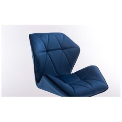 Kosmetická židle MILANO MAX VELUR na zlatém talíři - modrá