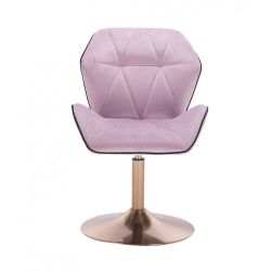 Kosmetická židle MILANO MAX VELUR na zlatém talíři - fialový vřes