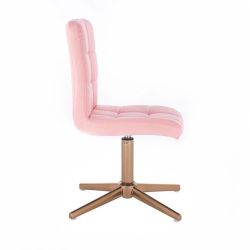 Kosmetická židle TOLEDO na zlatém kříži - růžová