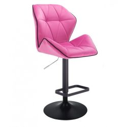 Barová židle MILANO MAX VELUR na černém talíři - růžová