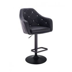 Barová židle ROMA na černém talíři - černá