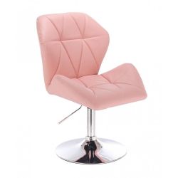 Kosmetická židle MILANO MAX na stříbrném talíři - růžová