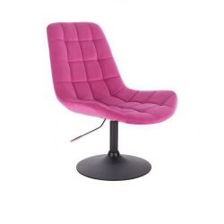 Kosmetická židle PARIS VELUR na černém talíři - růžová