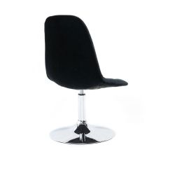 Kosmetická židle SAMSON VELUR na stříbrném talíři - černá