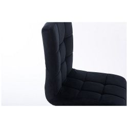 Kosmetická židle TOLEDO VELUR na černé podstavě s kolečky - černá