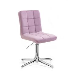 Kosmetická židle TOLEDO VELUR na stříbrném kříži - fialový vřes