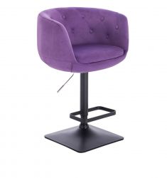 Barová židle MONTANA  VELUR na černé podstavě - fialová
