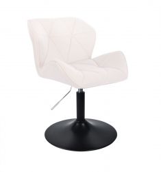 Kosmetická židle MILANO VELUR na černém talíři - bílá