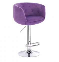 Barová židle MONTANA  VELUR na stříbrném talíři - fialová