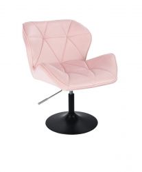 Kosmetické židle MILANO VELUR na černém talíři - světle růžová
