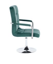 Kosmetické židle VERONA VELUR na stříbrném talíři - zelená