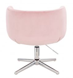 Barová židle MONTANA VELUR na černém talíři - růžová