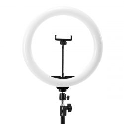GLOW Kruhová lampa RING 13" bsc s 10 W se stativem - černá
