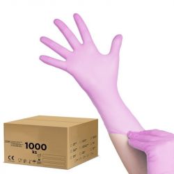Jednorázové nitrilové rukavice růžové - velikost S - karton 10ks