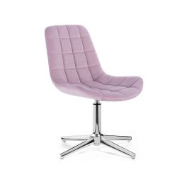 Kosmetická židle PARIS VELUR na stříbrném kříži - fialový vřes