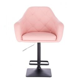 Barová židle ANDORA na černé základně - růžová