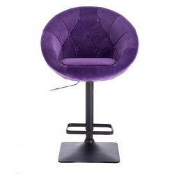 Barová židle VERA VELUR na černé podstavě - fialová