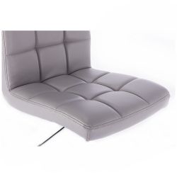 Kosmetická židle TOLEDO na stříbrné podstavě s kolečky - šedá