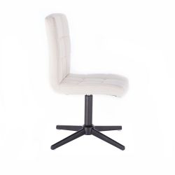 Kosmetická židle TOLEDO na černém kříži - bílá