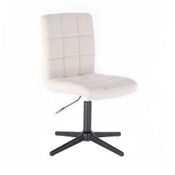 Kosmetická židle TOLEDO na černém kříži - bílá